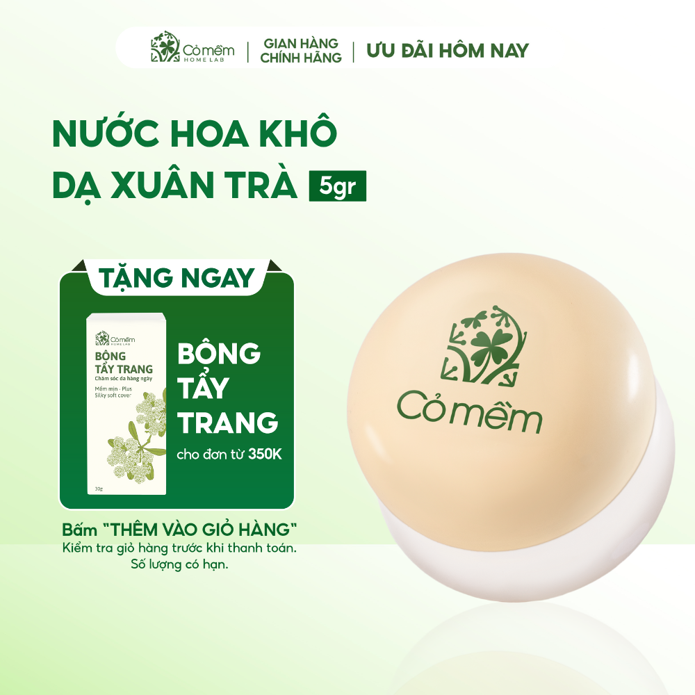  Nước Hoa Khô Dạ Xuân Trà Hương Mật Ong Hoa Nghệ Tây Cỏ Mềm - 5g 