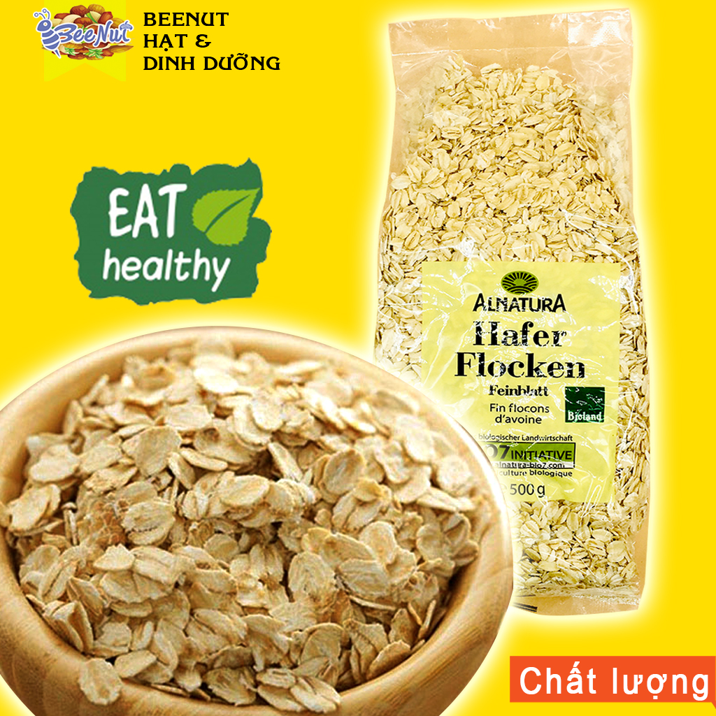 Yến Mạch Đức nguyên hạt (500g) Yến mạch cán dẹt cán vỡ  Yến mạch giảm cân ăn dặm ăn sáng - BeeNut