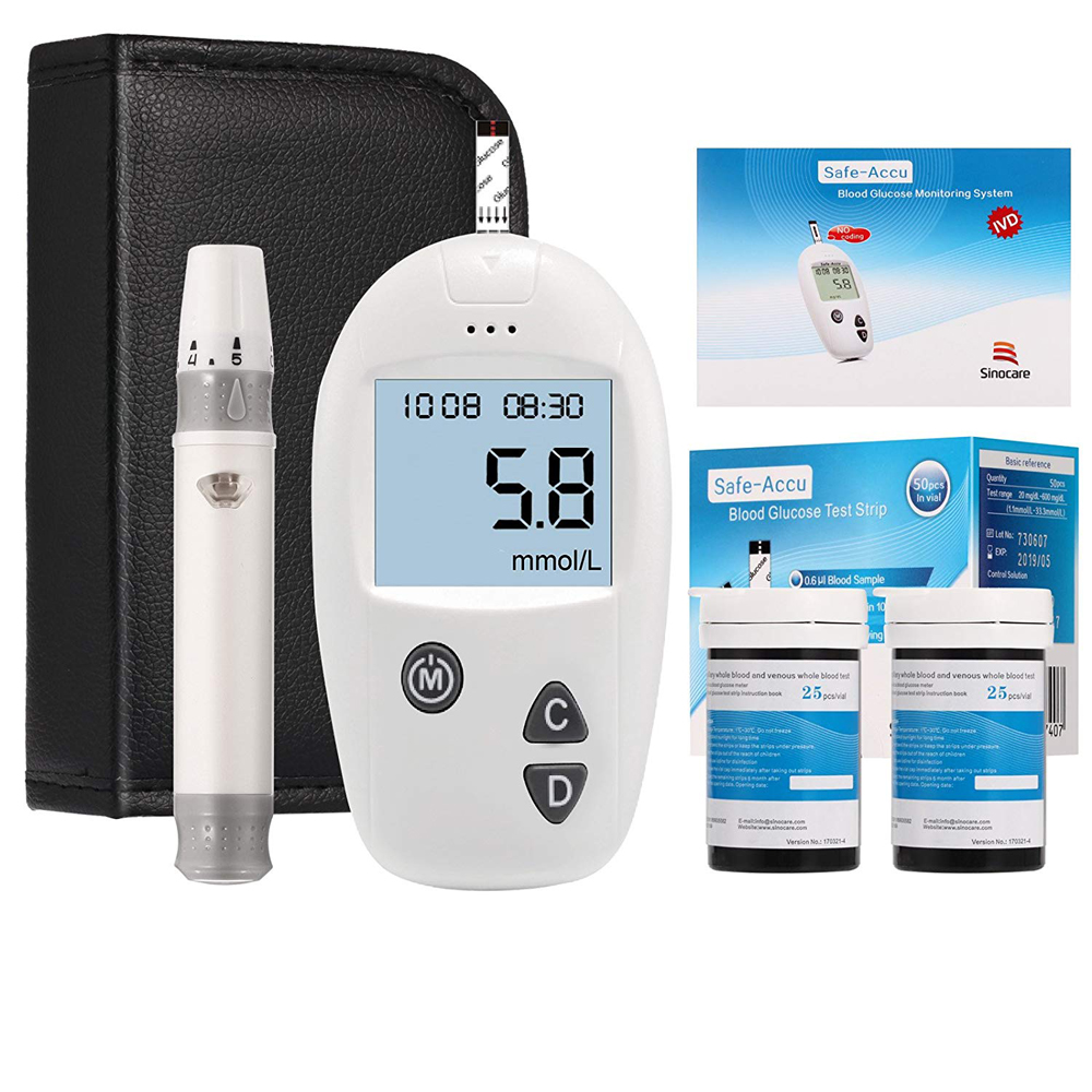 [HCM](SALE OFF) Máy Đo Đường Huyết Safe Accu Sinocare Dùng Que Thử Tự Động Combo 50 Que Thử Và 50 Kim Lấy Máu Thử Đường huyết Đảm Bảo An Toàn Chính Xác Màn Hình LCD Hiển Thị Kết Quả Nhanh Nhỏ Gọn Tiện Lợi Mang Đi Mọi Nơi