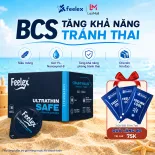 Bao Cao Su Feelex Ultrathin Safe Siêu Mỏng, Gel Nonoxynol-9 Giúp Tăng Khả Năng Phòng Tránh Thai, Hương Dâu - Hộp 10bcs