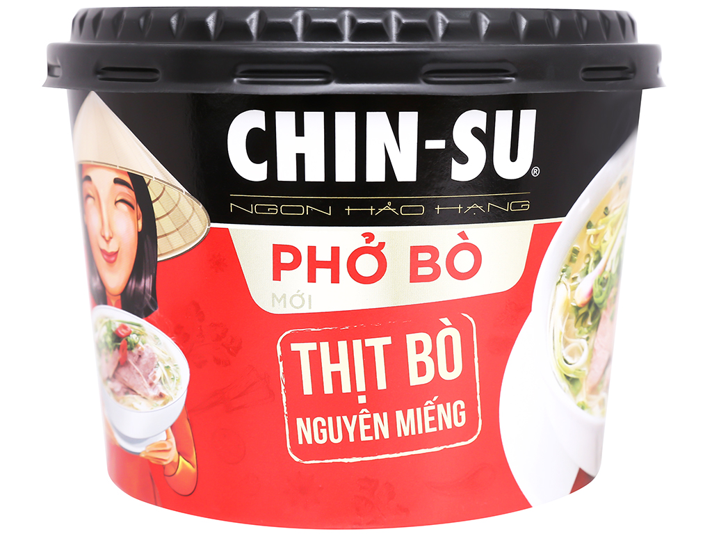 Phở bò Chinsu có thịt nguyên miếng 132g/hộp
