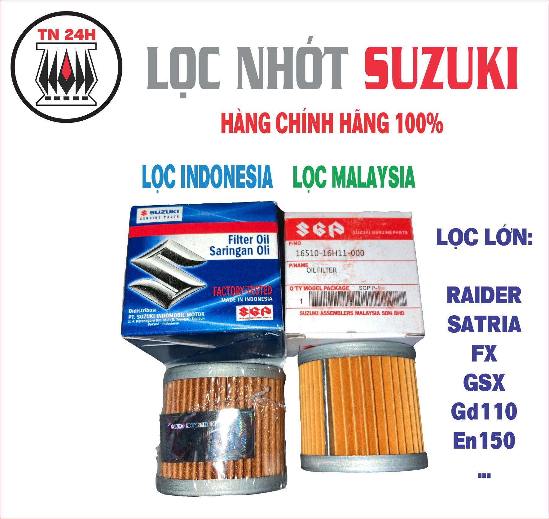 Lọc nhớt SUZUKI lớn (nhập khẩu INDO)