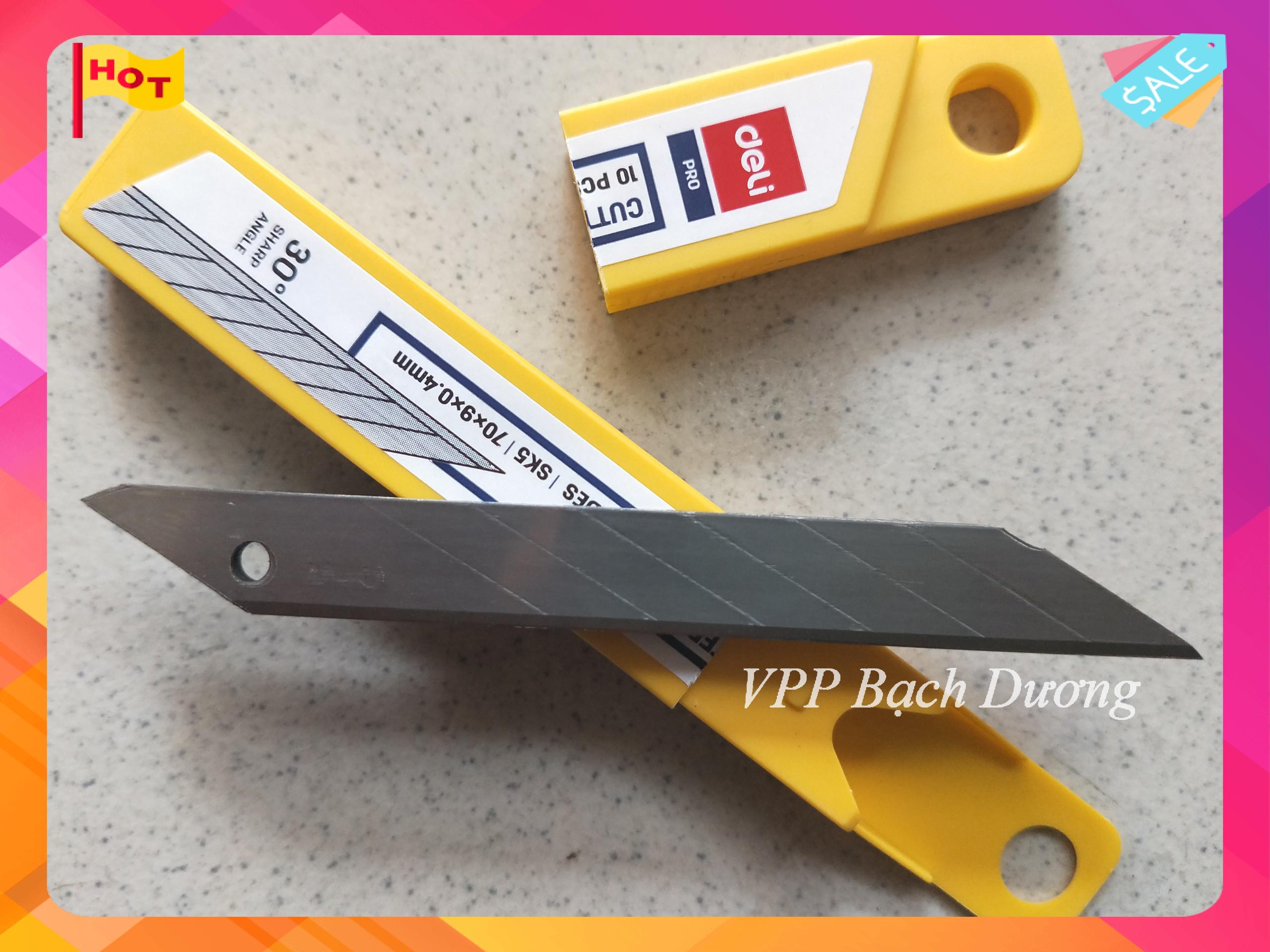 Lưỡi dao rọc giấy deli 2015 - lưỡi dao 30 độ - 1 tép/ 10 lưỡi