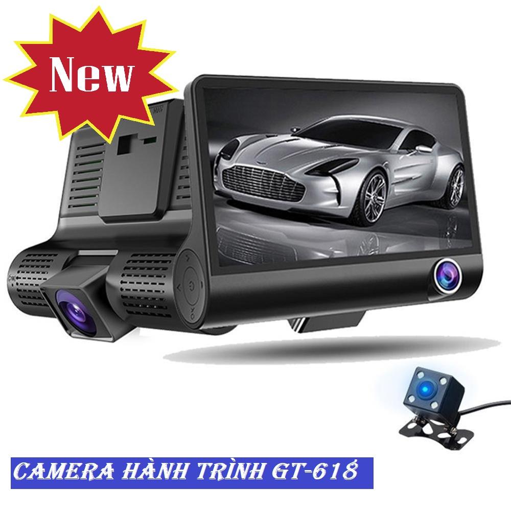 Camera, Camera Hành Trình Giá Rẻ, Camera Hành Trình Ô Tô GT-618 Chất Liệu Nhựa ABS Cao Cấp, Hệ Thống 3 Camera Góc Quay Rộng Rõ Nét - Top 5 Camera Hành Trình Bán Chạy.