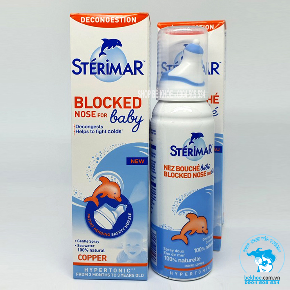 Xịt mũi Sterimar nước biển sâu - xịt mũi cá heo Sterimar pháp dùng vệ sinh cho bé