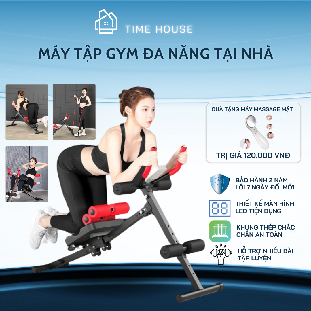 Máy tập bụng, ghế tập bụng, máy tập eo, ghế tập Gym, ghế tập thể hình tại nhà gấp gọn,  ghế tập cơ bụng đa năng chịu lực an toàn Bảo hành 2 năm