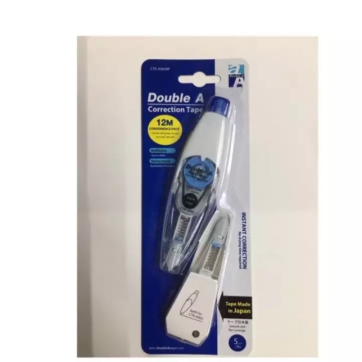 Bút xóa kéo Double A - 12m "Xóa cả thế giới" - Tặng kèm 1ruột xóa sản xuất tại Nhật Bản - Viết xóa bấm, Bút xóa kéo Double A - hàng chính hãng, có thể viết đè lên băng xóa