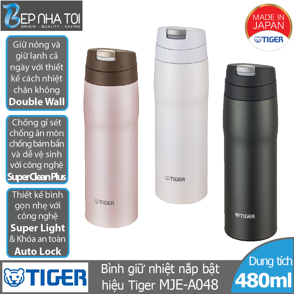 Bình giữ nhiệt Tiger nắp bật MJE-A048 (480ml)