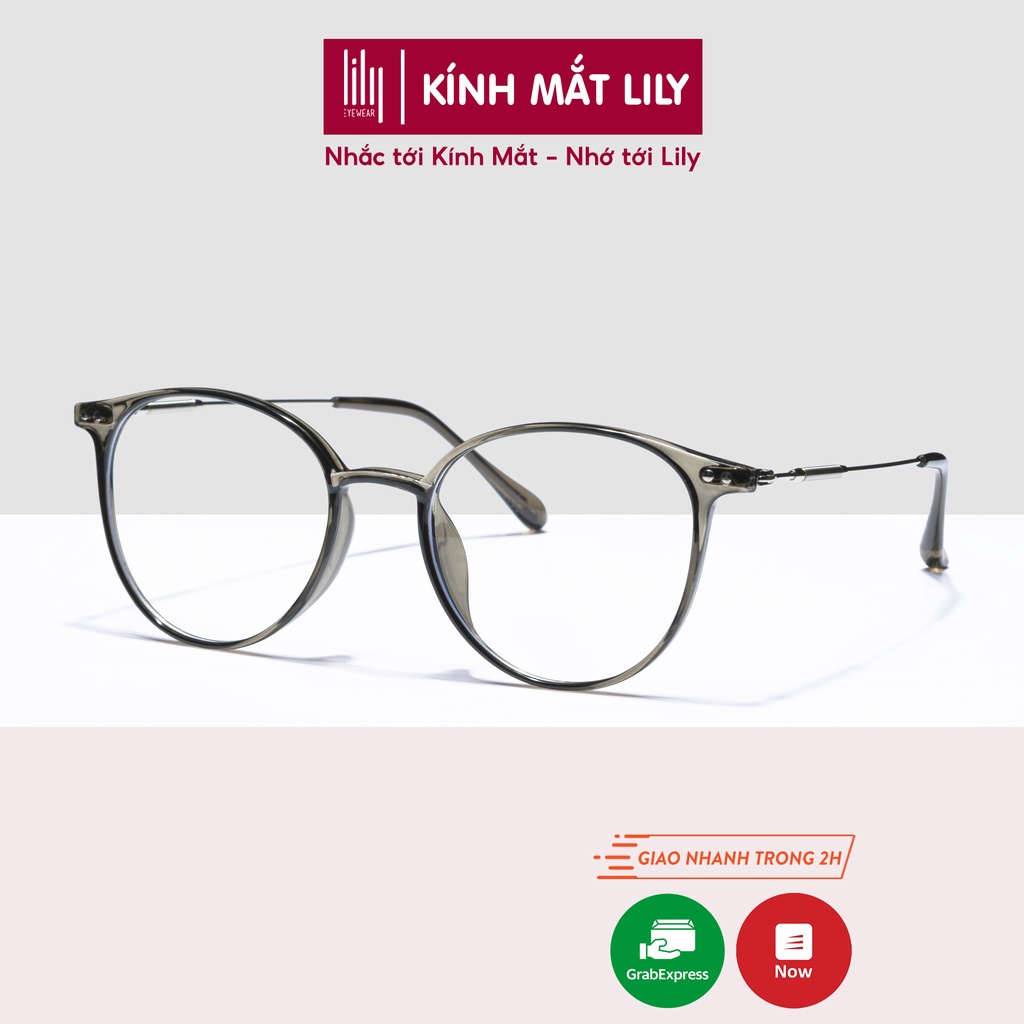 Kính Gọng Tròn Nam Nữ Lily Eyewear Chất Liệu Kim Loại Giả Cận Thanh Mảnh Màu Sắc Thời Trang 9531