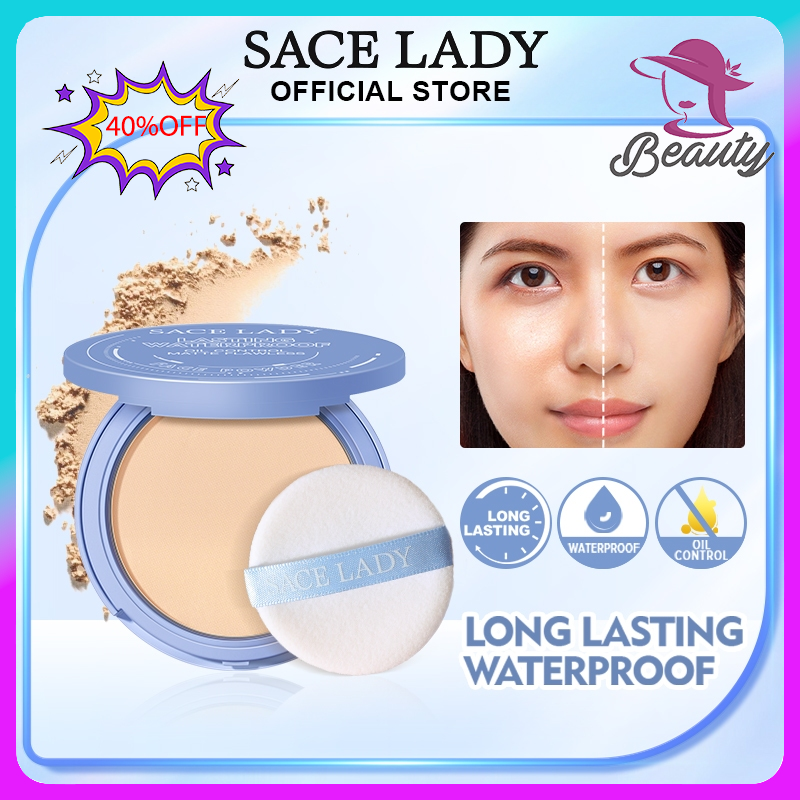 Sace lady  Long-lasting Waterproof Facial Makeup foundation oil Concealer Loose Powder Matte mịn màng và che khuyết điểm hoàn hảo Powder Kiềm Dầu Che Khuyết Điểm