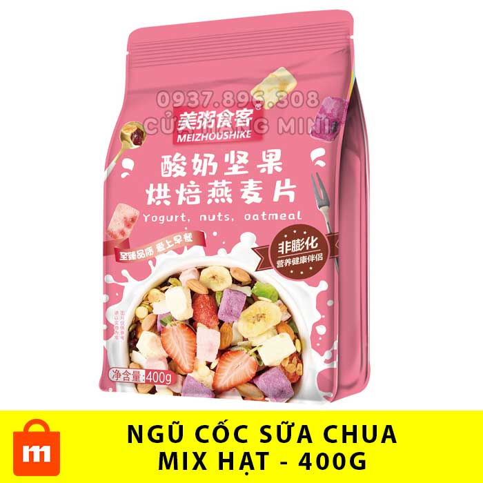 【DATE MỚI】- Ngũ Cốc Ăn Sáng Sữa Chua Ăn Kiêng Dinh Dưỡng Tăng Giảm Cân Mix Hạt Và Trái Cây (Hoa Quả) Yogurt Nuts Oatmeal - 400g