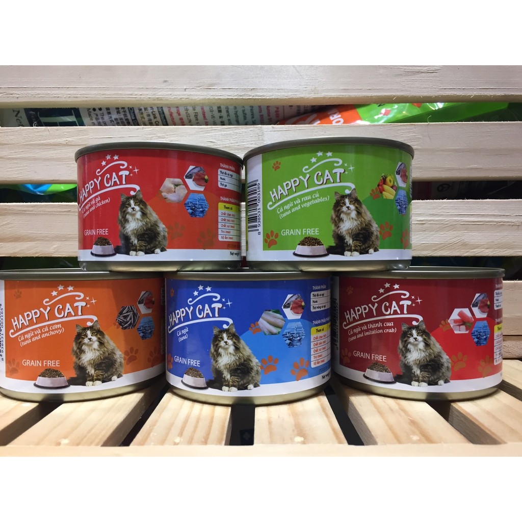{HOT} Thức ăn ướt cho mèo HappyCat 160G