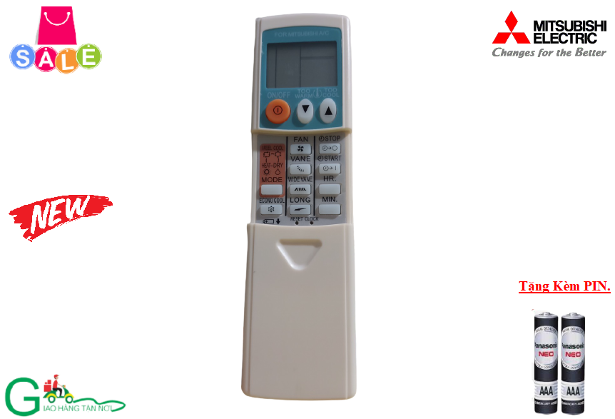 Remote Điều khiển từ xa điều hòa Mitsubishi dùng cho các dòng MSY- MSZ- MS- -Hàng chất lượng tốt -Mới 100%-Tặng kèm PIN