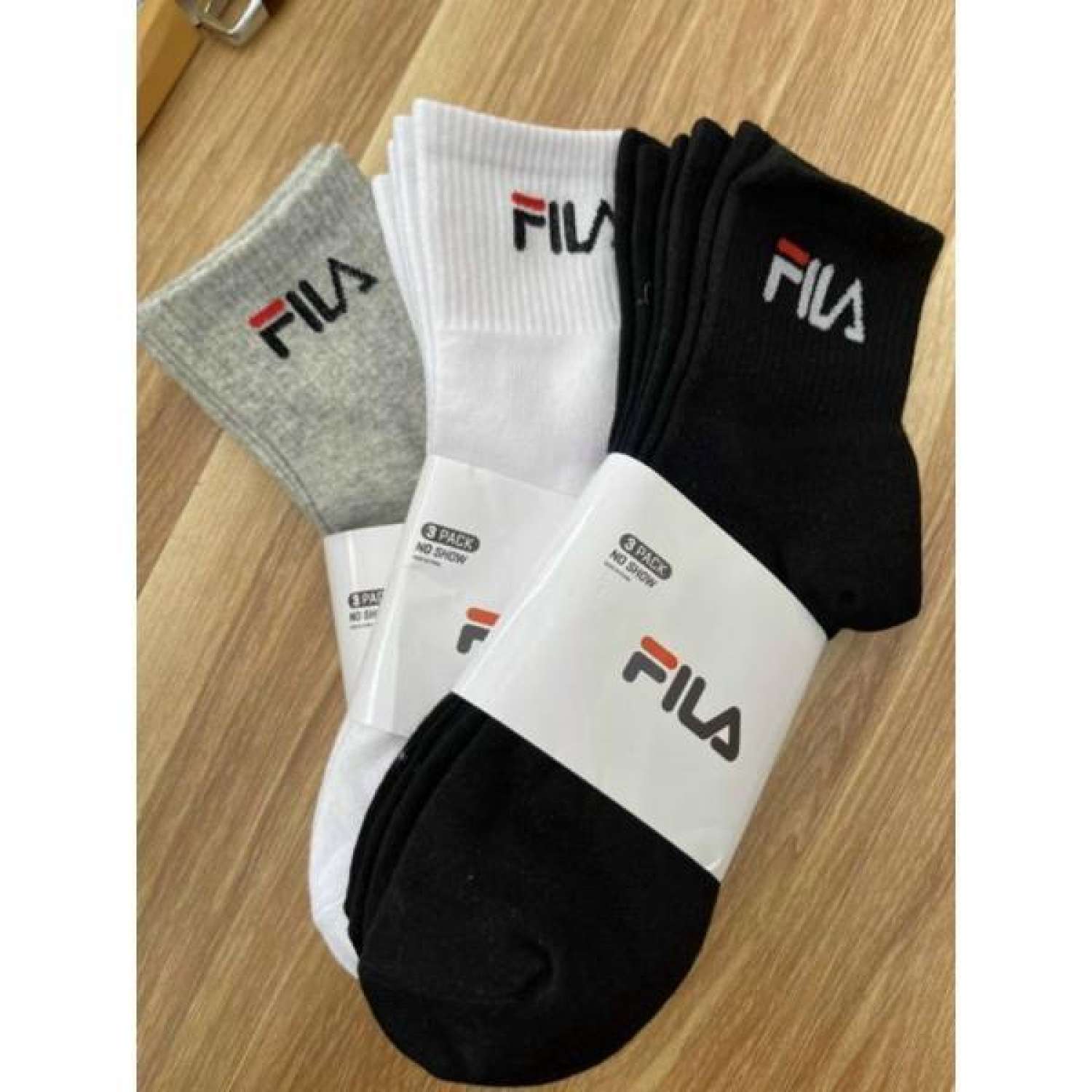 Set 3 đôi tất cổ ngắn fila, vớ thể thao nam nữ đẹp, chống hôi chân thoáng khí