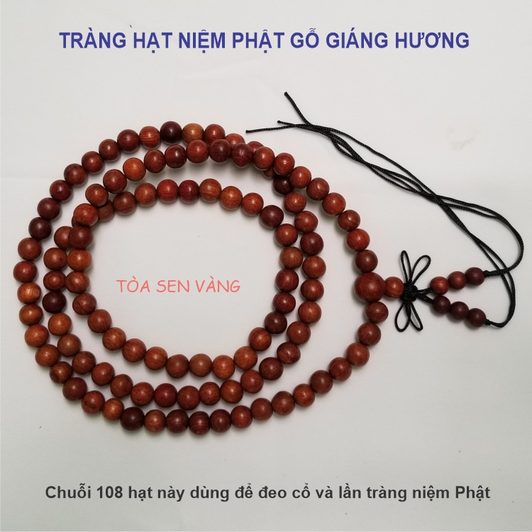 [HCM]Tràng hạt niệm Phật gỗ hương 10mm - Chuỗi 108 Hạt dùng để đeo cổ và lần tràng niệm Phật