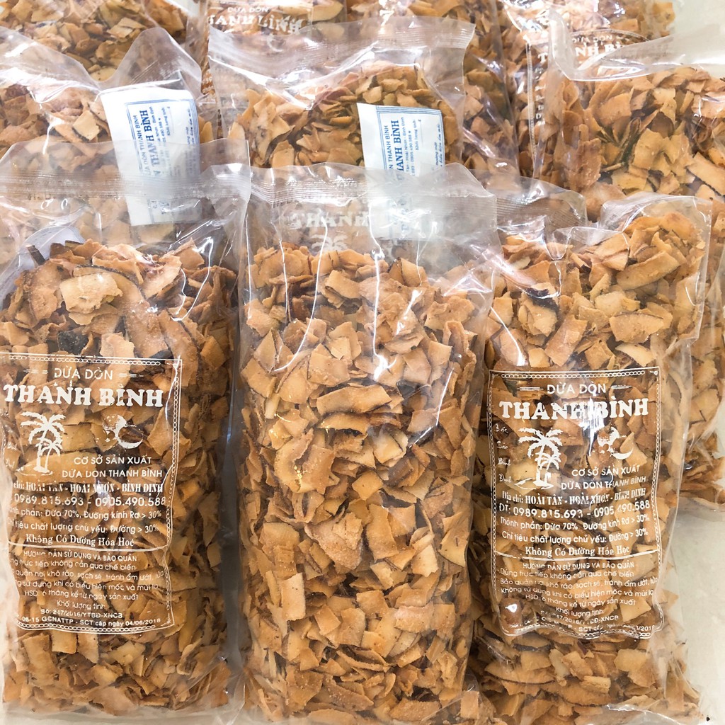Combo 10 gói dừa khô sấy giòn hoài nhơn bình định - gói 200gr