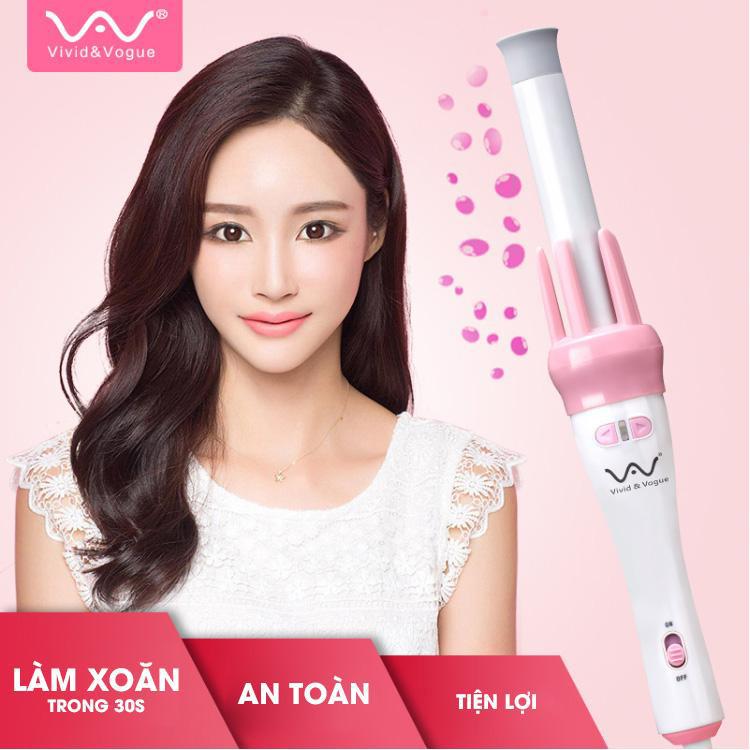 Máy uốn tóc tự xoay Vivid & Vogue chỉ 5 giây giúp bạn có một mái tóc xoăn bồng bềnh cực nhanh chóng và dễ dàng. Bảo hành 1 đổi 1