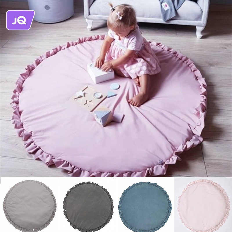 JOYNCLEON //Tiktok Thảm Tập Bò Cho Bé Thảm Chơi Ren Tròn Màu Trơn Cho Trẻ Em Thảm Phòng Em Bé Thảm Trang Trí