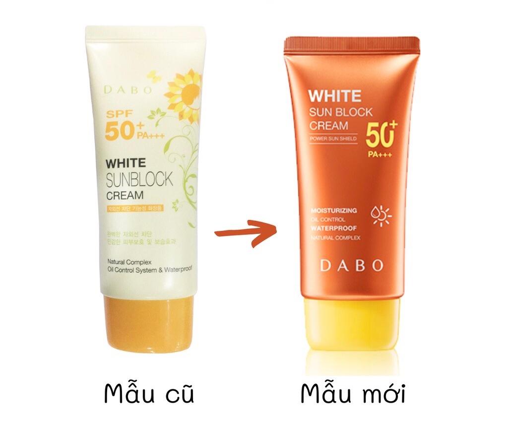 Kem chống nắng dưỡng da tác dụng 8h Hàn Quốc Dabo White Sunblock Cream SPF 50 PA+++ (70ml)