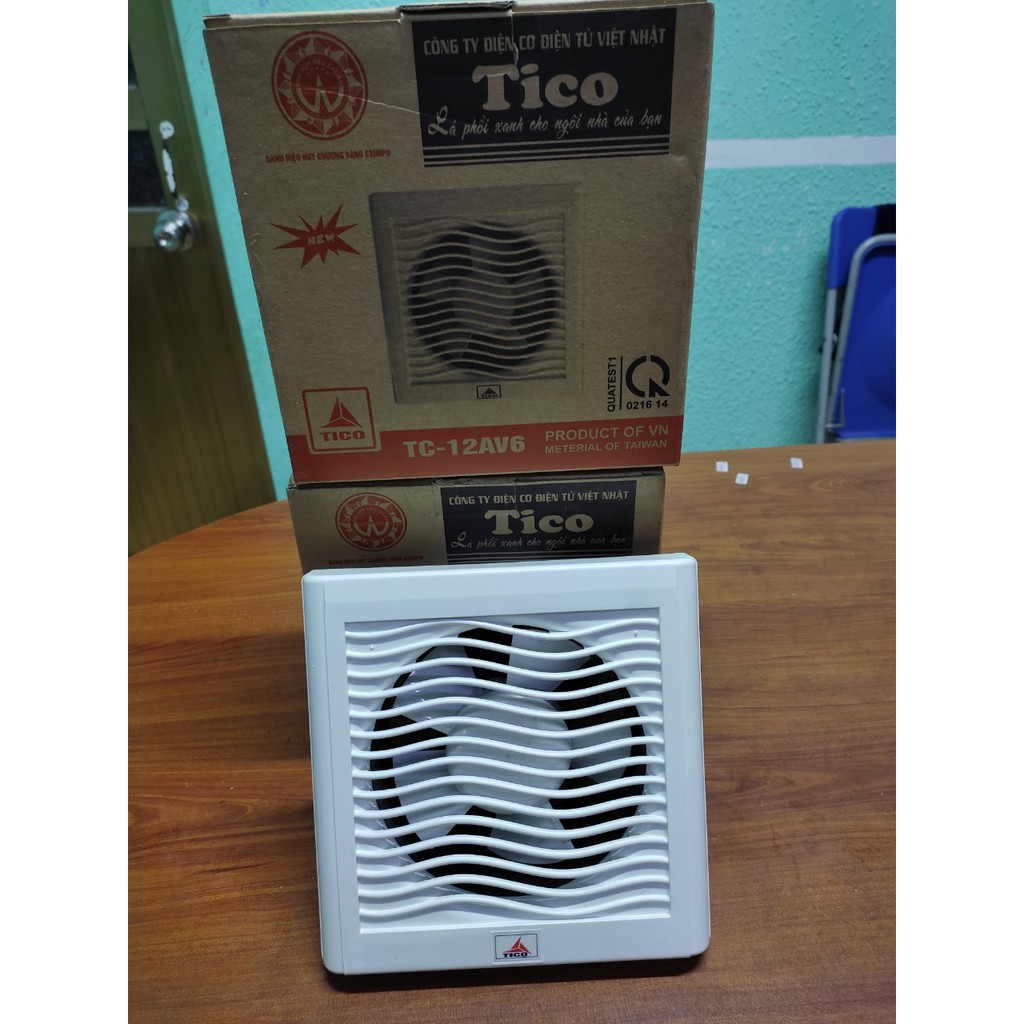 Quạt hút tường /quạt thông gió hút mùi 12av6 12x12 tico kích thước mặt 150*150mm