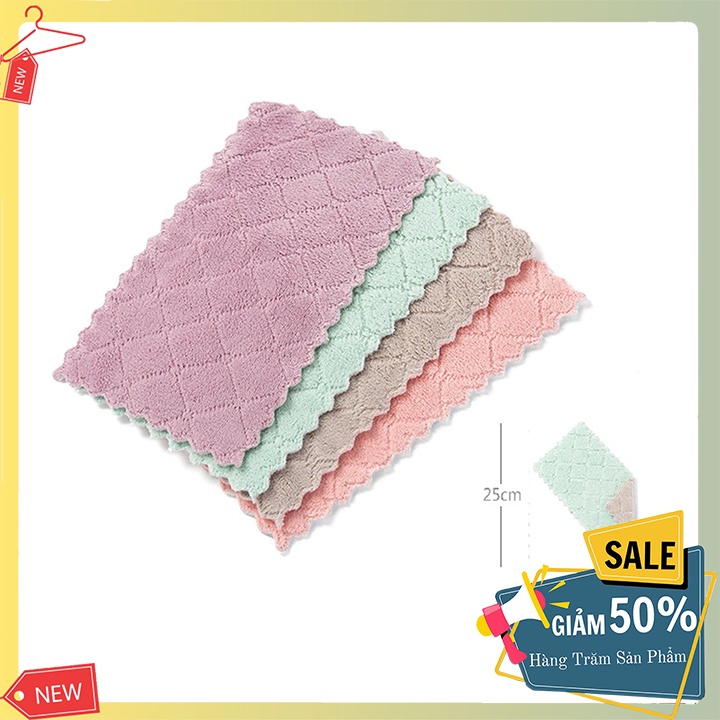 Khăn lau đa năng bếp, bát đĩa, cốc chén thấm nước - 1 cái
