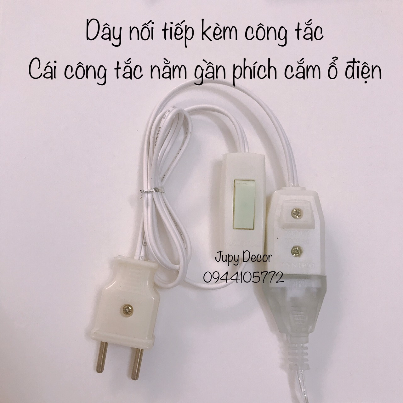 [SẴN HCM] Dây Nối Tiếp Dài 0,4m / 1m / 3m / 5m / 10m Kèm Công Tắc Tiện Lợi JD19 BẬT / TẮT Dây Đèn LED Trang Trí Trong Nhà Dùng Cho Ổ Điện Ở Xa & Không Cần Rút Điện Ra Cắm Điện Dô - Jupy Decor