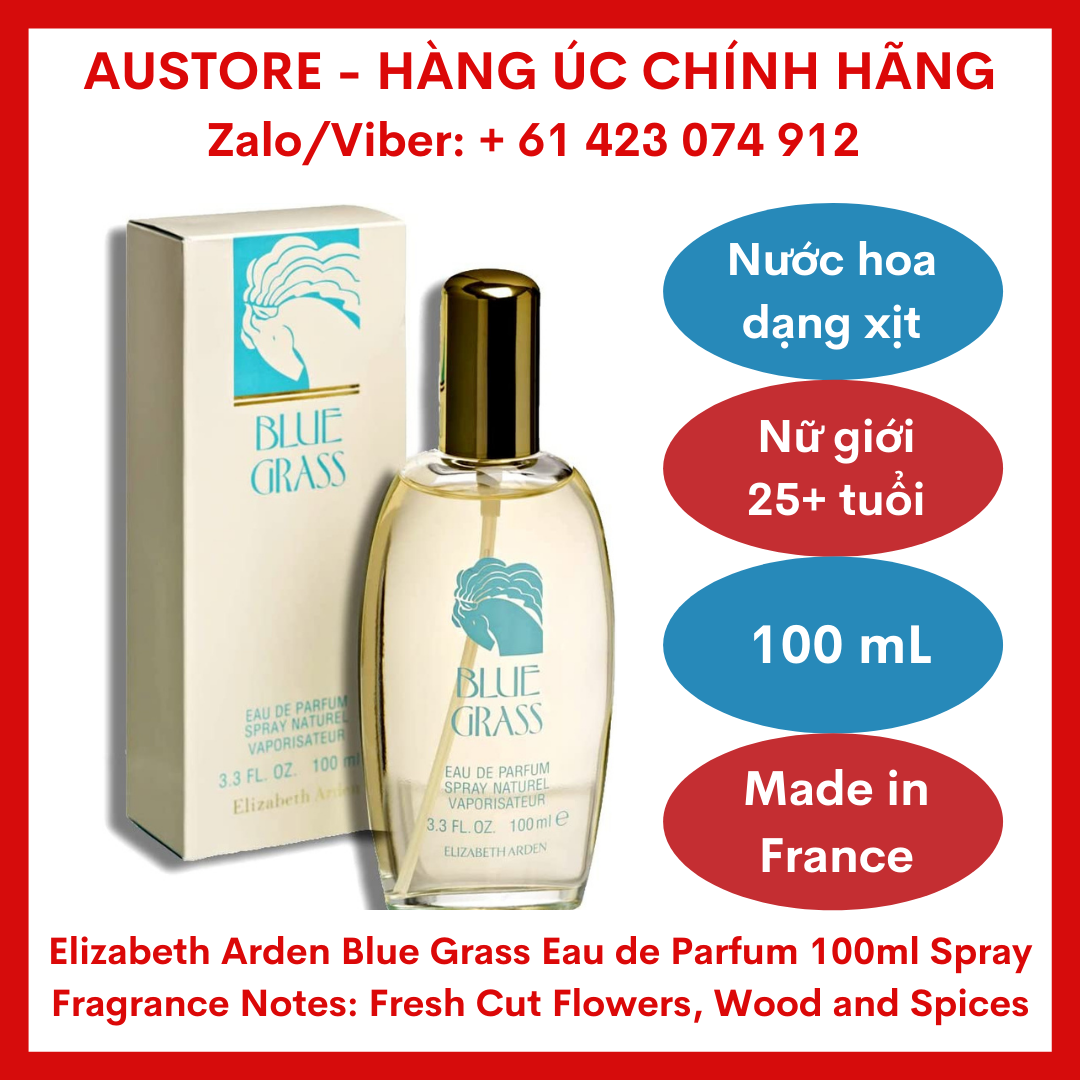 Nước hoa nữ Elizabeth Arden Blue Grass Eau de Parfum Spray 100ml xách tay Úc