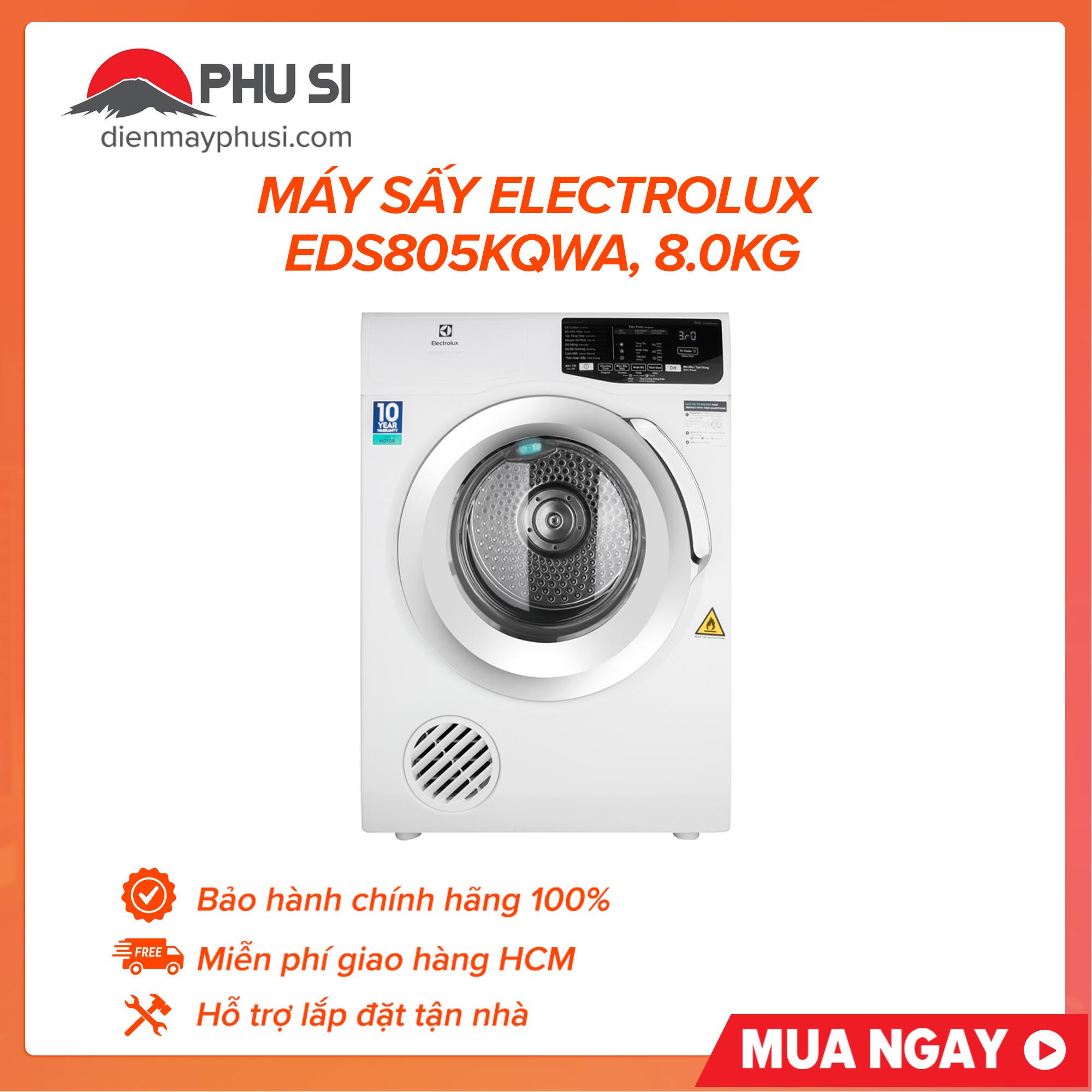 TRẢ GÓP 0% - Máy sấy Electrolux EDS805KQWA 8.0kg