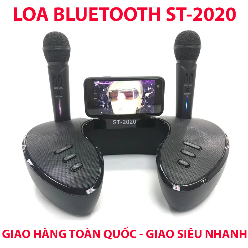 Dàn Âm Thanh Karaoke ST 2020 Mini, Mặt Đồng Hồ Led Cực Đẹp, Tặng Kèm 2 Micro Không Dây, Căn Chỉnh Hiệu Ứng Âm Thanh Tăng/ Giảm Echo Ngay Trên Mic, Bass Trầm Cực Chuẩn Công Suất 30w Giá Cực Tốt, Bảo Hành 1 Năm Trên Toàn Quốc.