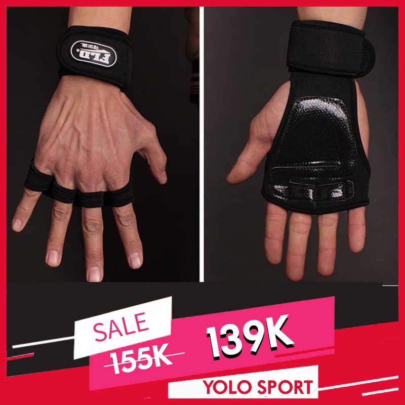 Găng tay tập gym cao cấp fld - phượt thể thao nam hàng có lớp lót cao su và quấn cổ tay trợ lực - yolo sport