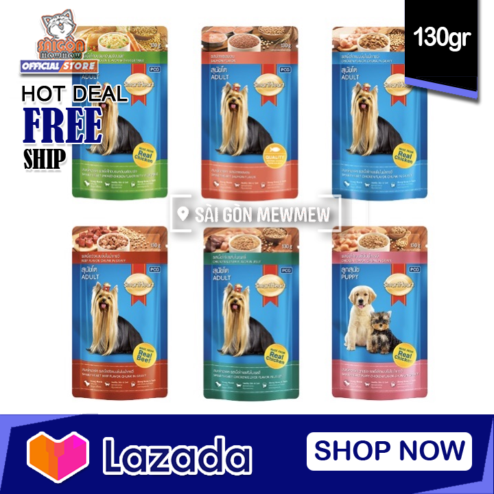 Giá tốt - combo 12 gói pate smartheart cho chó 130gr