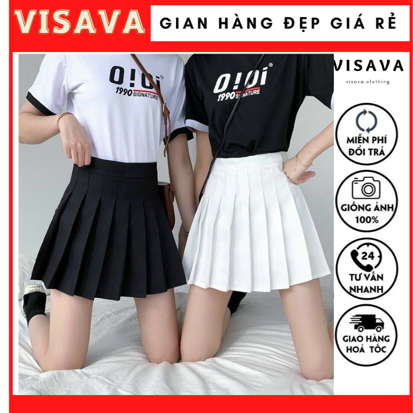 Chân váy tennis màu trơn huyền thoại__visava