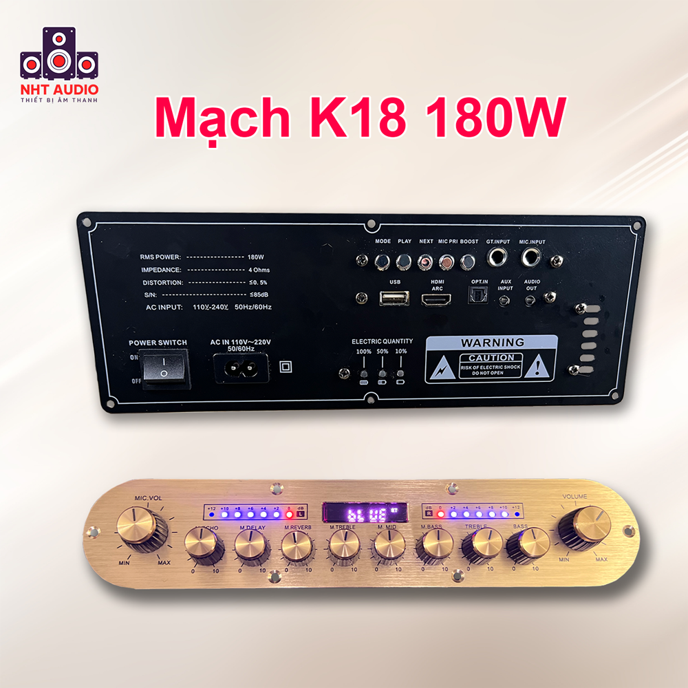 Mạch loa kéo K18 đèn LEd nháy theo nhạc IC3221 công suất 180W