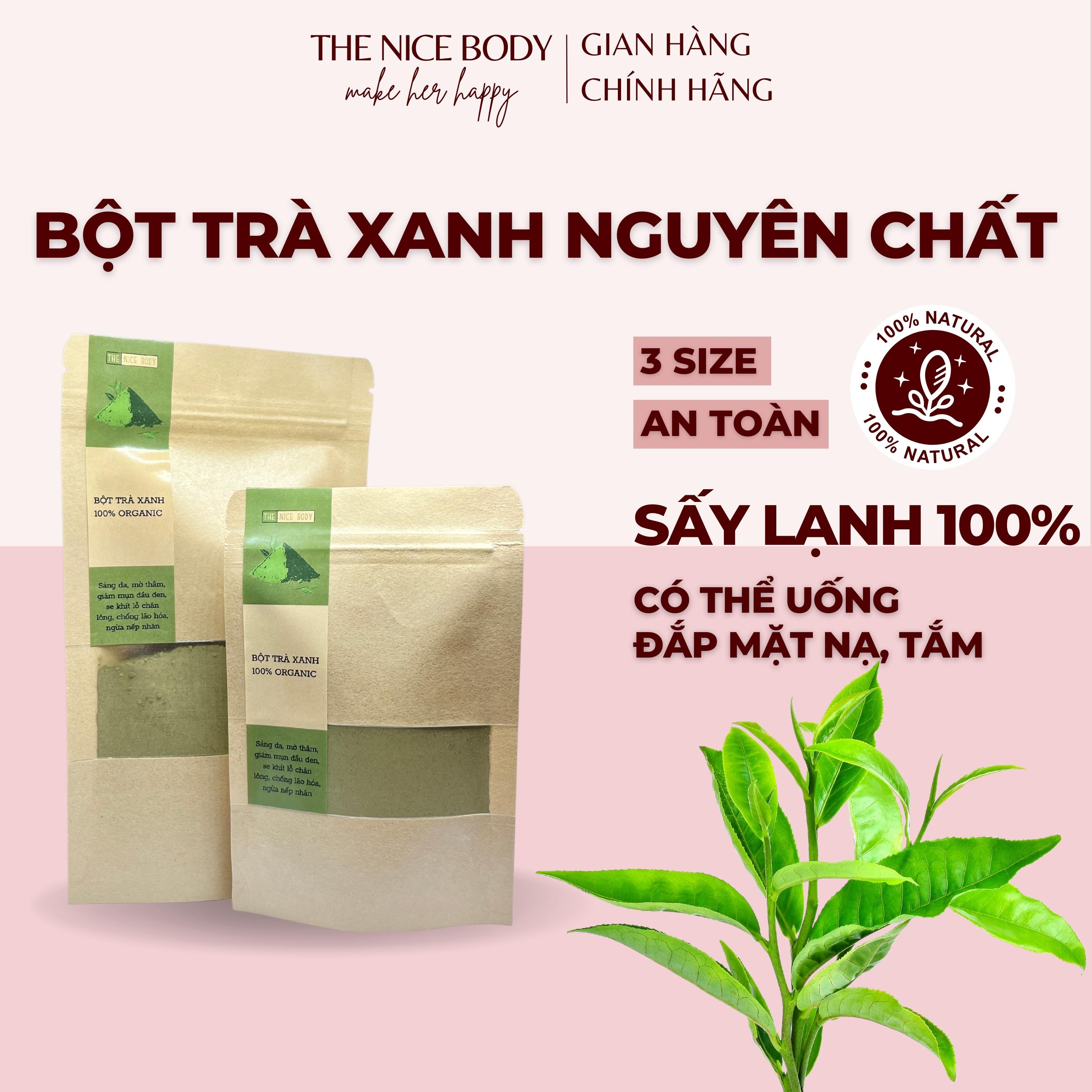 Bột trà xanh đắp mặt nạ nguyên chất sấy lạnh, trắng da, giảm nám và tàn nhang, an toàn, hữu cơ