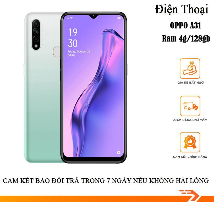 Điện thoại oppo a31 ram 6gb bộ nhớ 128gb máy zin full chức năng tặng kèm 1 ốp lưng