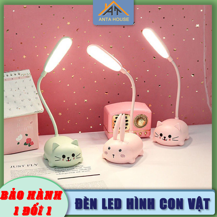 Đèn led học để bàn chống cận tích điện kiêm đèn ngủ hình động vật ngộ nghĩnh antahouse