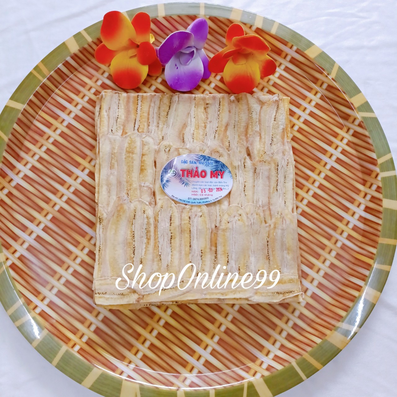 Bánh chuối xẻ nguyên chất chưa nướng Bến Tre túi 500gr