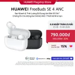 Tai Nghe Bluetooth HUAWEI FreeBuds SE 4 ANC | Sạc Nhanh & Thời Lượng Sử Dụng Lên Đến 50 Giờ | Chống Ồn Chủ Động Đa Chế Độ ANC | Thiết Kế Nhỏ Gọn