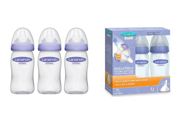 Bộ 3 bình sữa Lansinoh 240ml có núm ti nhập Mỹ