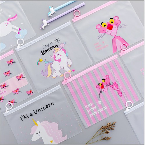 Túi Zip Đựng Bút,Đồ Dùng Ca Nhân Hình Con Vật Màu Hồng- Combo 3 chiếc- Văn Phòng Phẩm