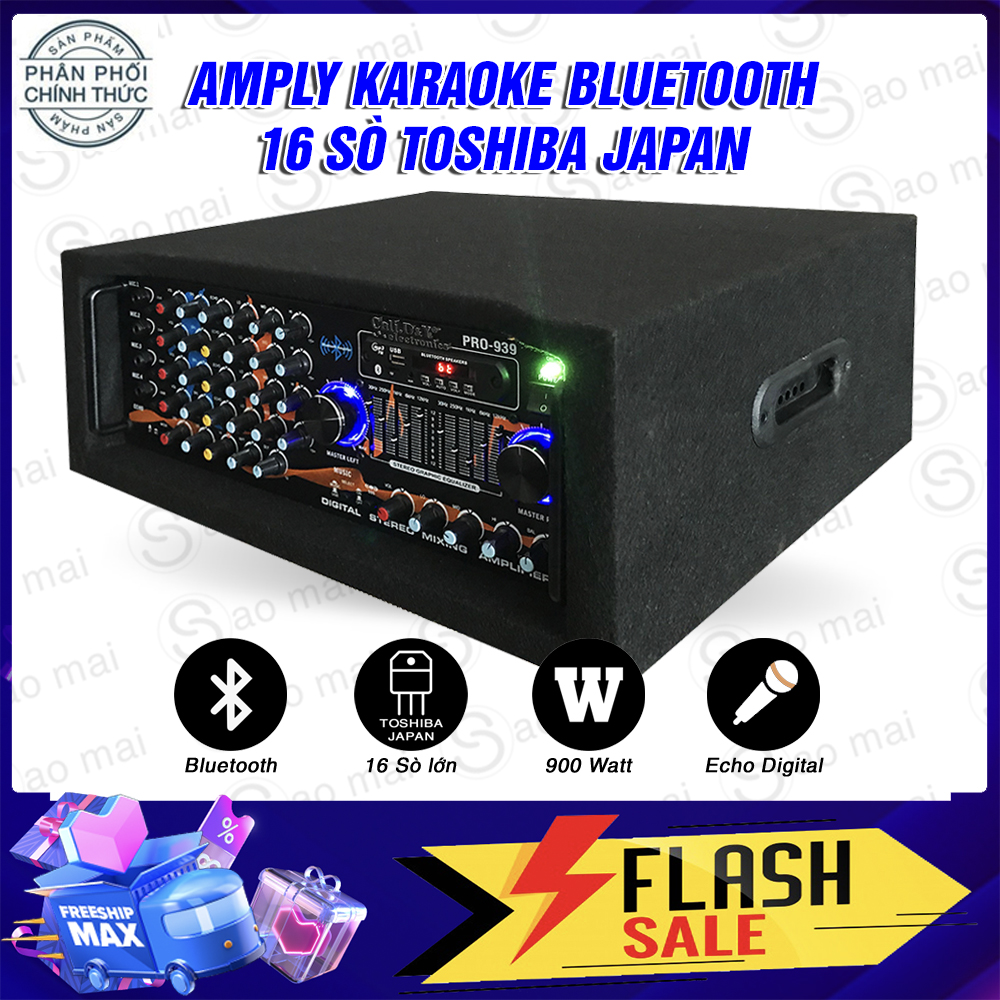 [ Bán chạy nhất ] Ampli 16 sò Toshiba, Amply nghe nhạc, Âm Ly BLUETOOTH Cali.D&amp;Y PRO-939 hát karaoke gia đình hội trường sân khấu cực hay ( Tặng dây AV kết nối )