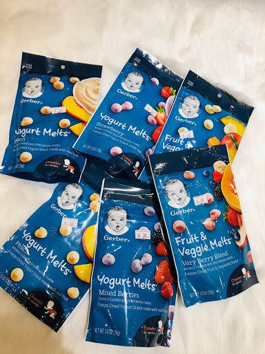 [HCM]HÀNG MỸ - SỮA CHUA KHÔ GERBER YOGURT MELTS CÁC VỊ 28G
