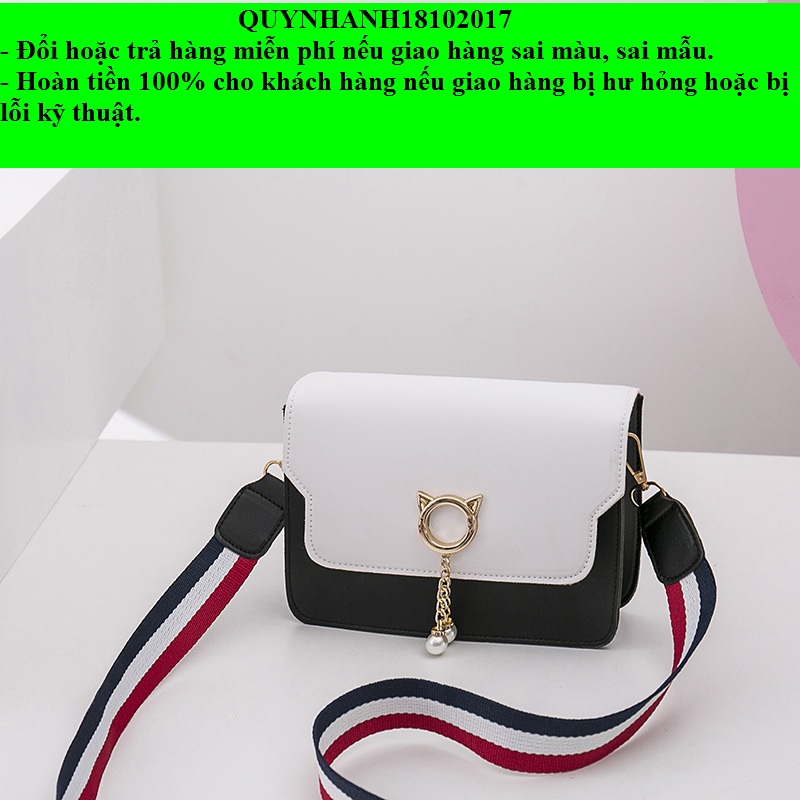Túi đeo chéo nữ đính họa tiết Logo hình đầu mèo dễ thương, trẻ đẹp mới nhất hiện nay ( B473)