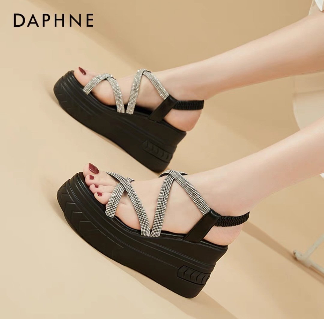Sandal xuồng dây chéo phối đá