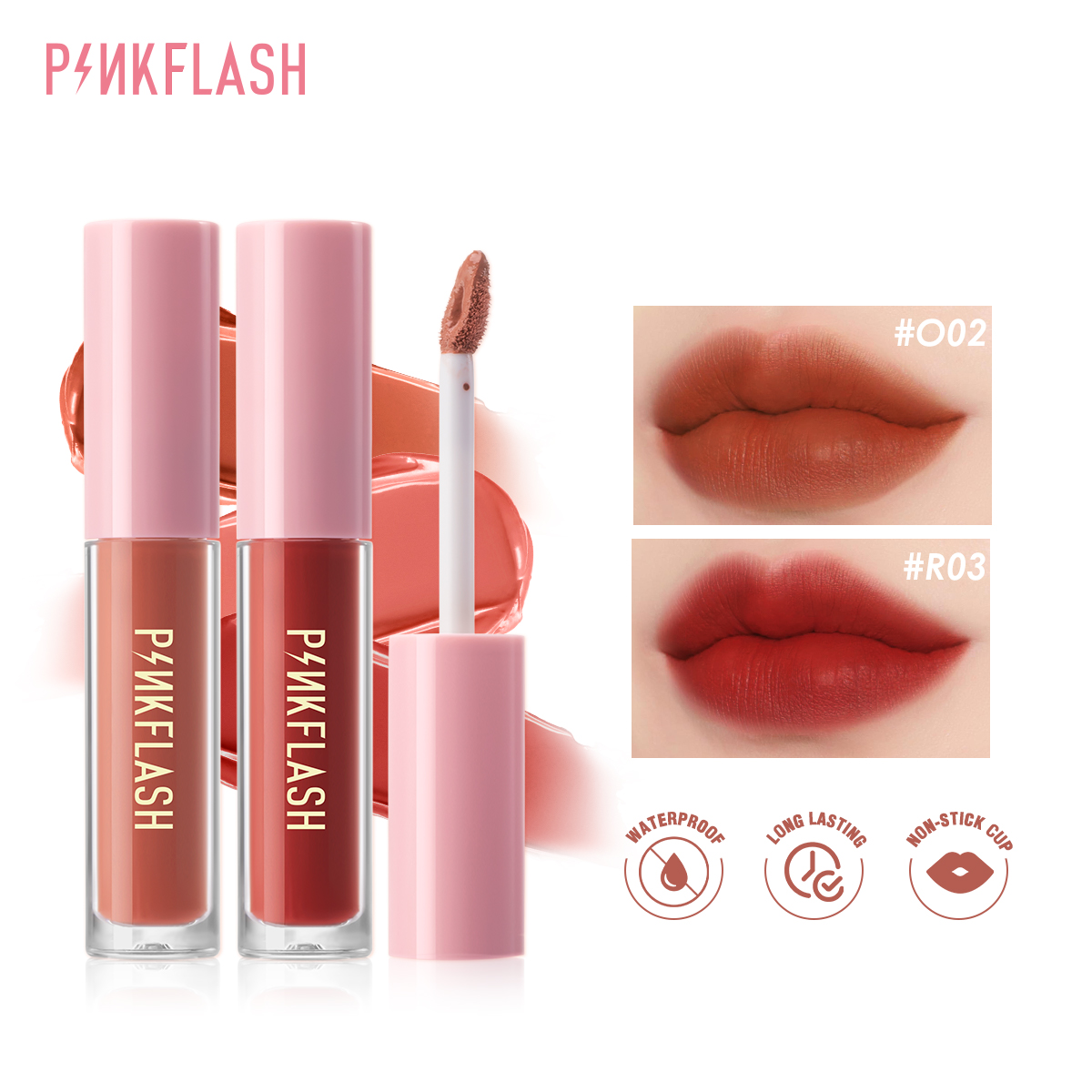 FOCALLURE Son môi dạng lỏng PINKFLASH OhMyKiss màu matte giúp dưỡng ẩm trong thời gian dài - INTL