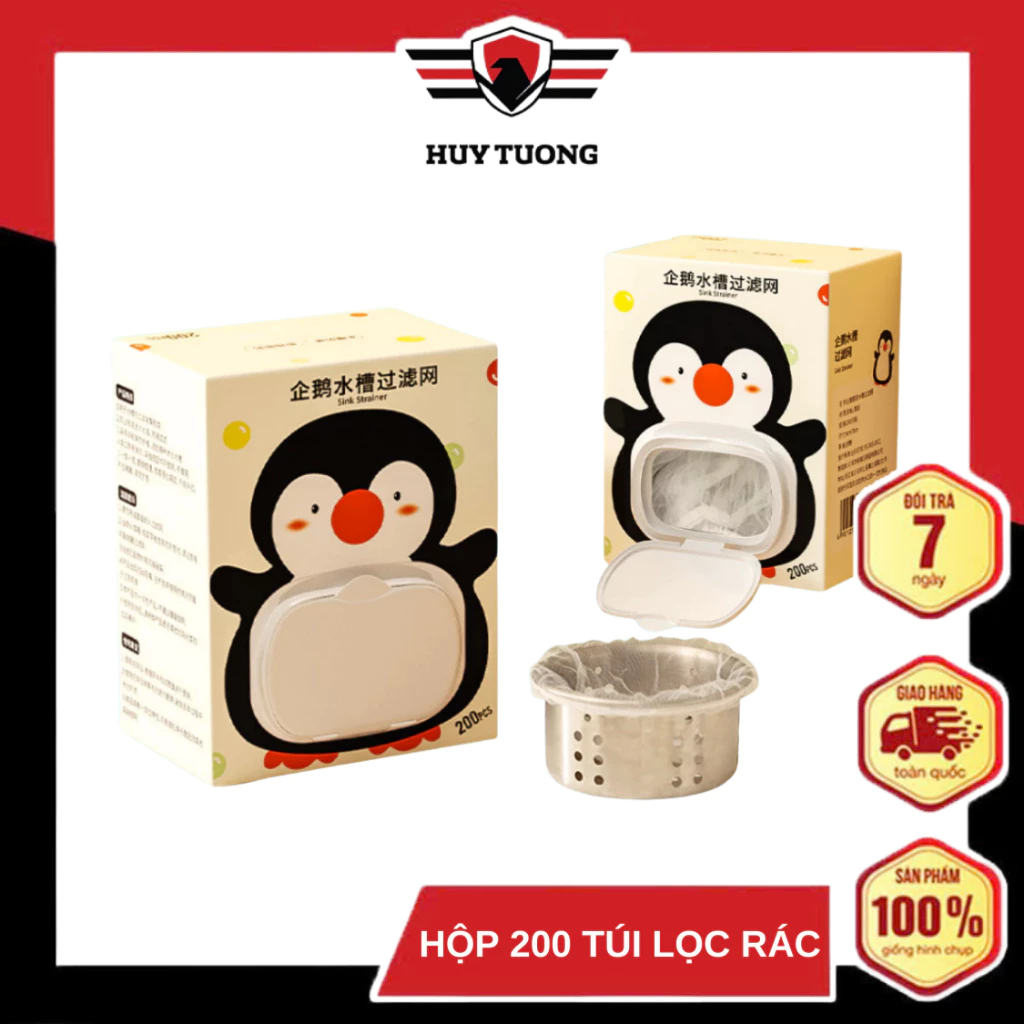  Hộp 200 túi lọc rác bồn rửa chén túi lưới lọc rác chậu rửa bát co giãn siêu dai - Huy Tưởng 