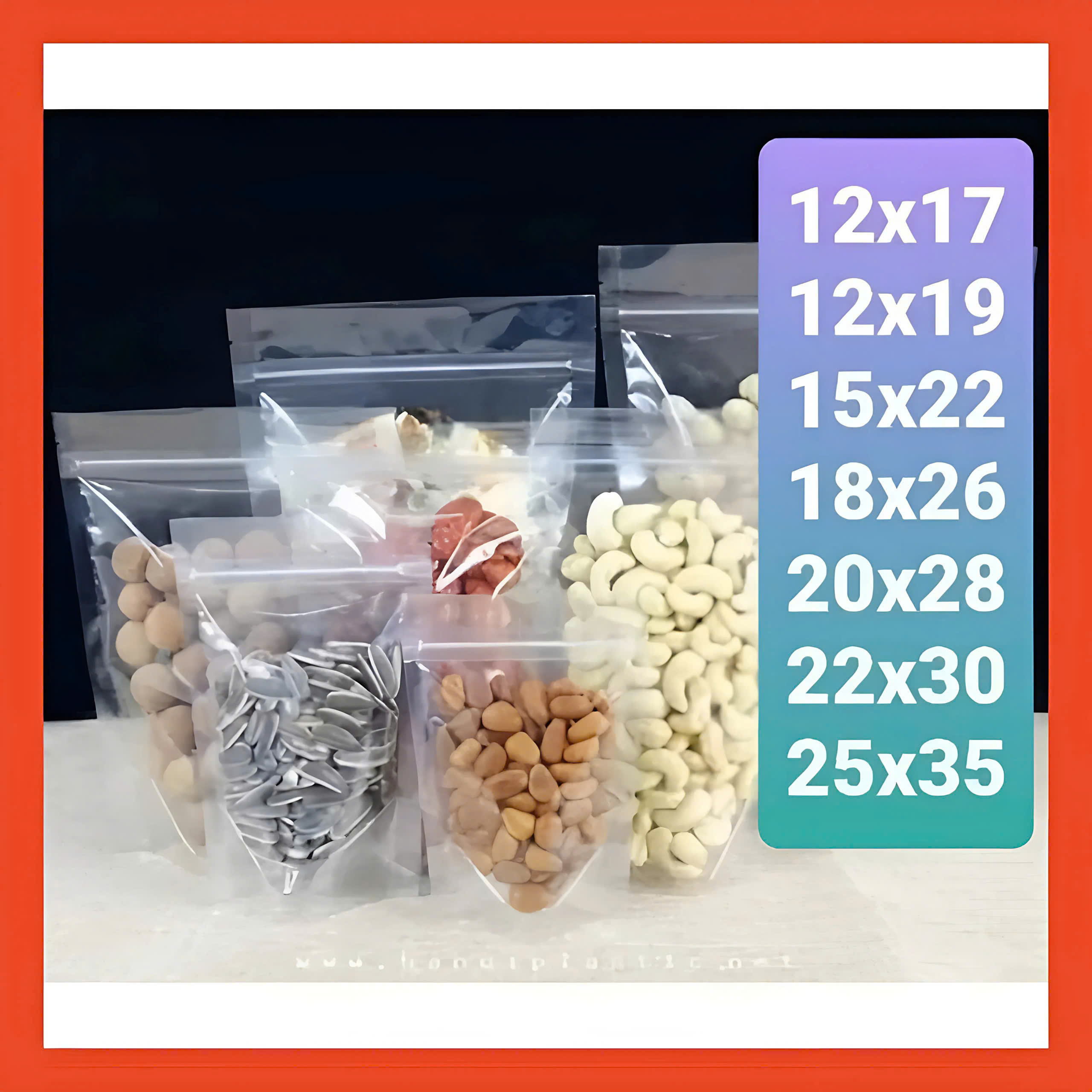 1 Kg Túi zip đáy đứng 2 mặt trong- Túi zip trong