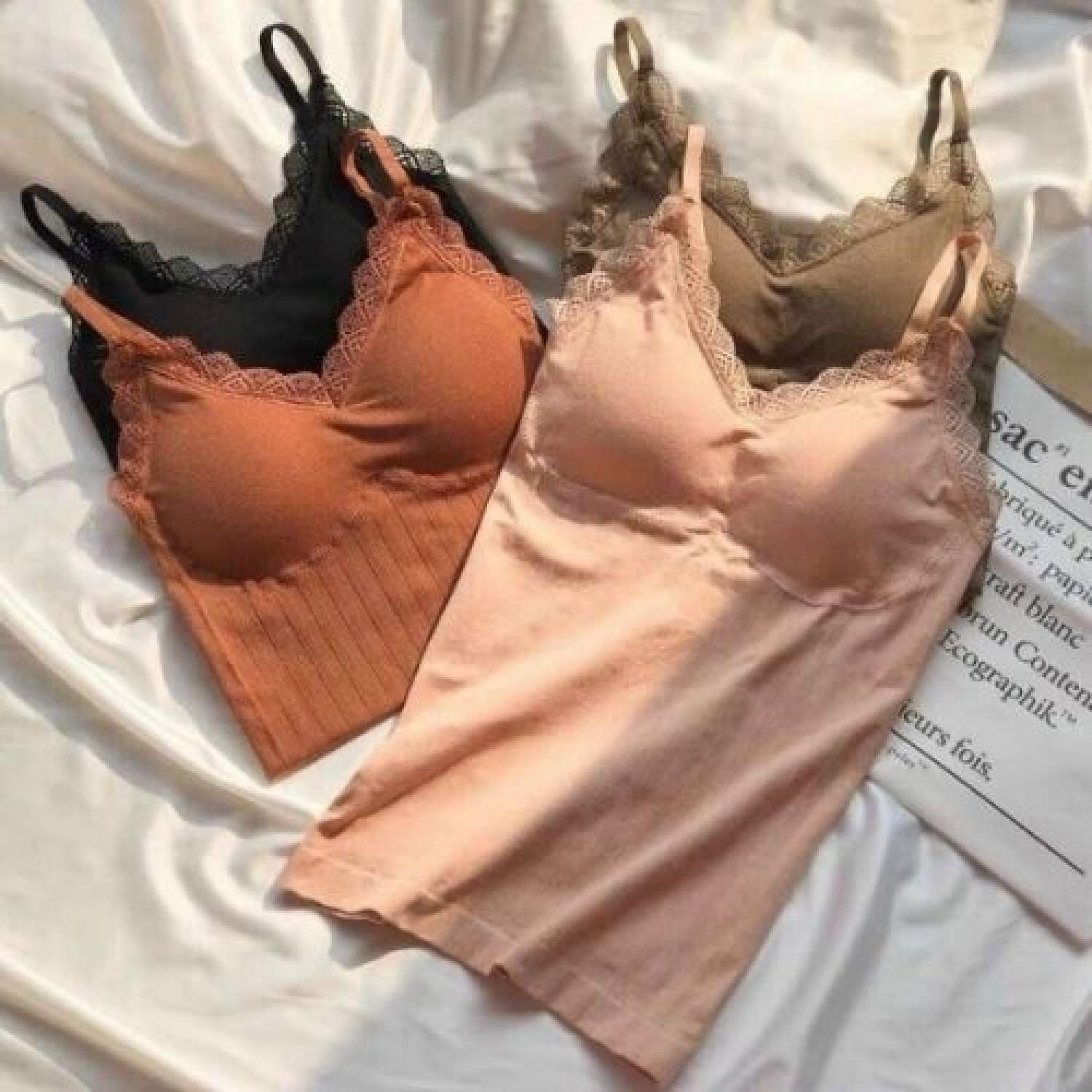 Áo 2 dây dáng dài đệm ngực sẵn, bra 2 dây dáng dài đệm ngực sẵn - mặc ở nhà, đi chơi, phối vest đi làm cực đẹp