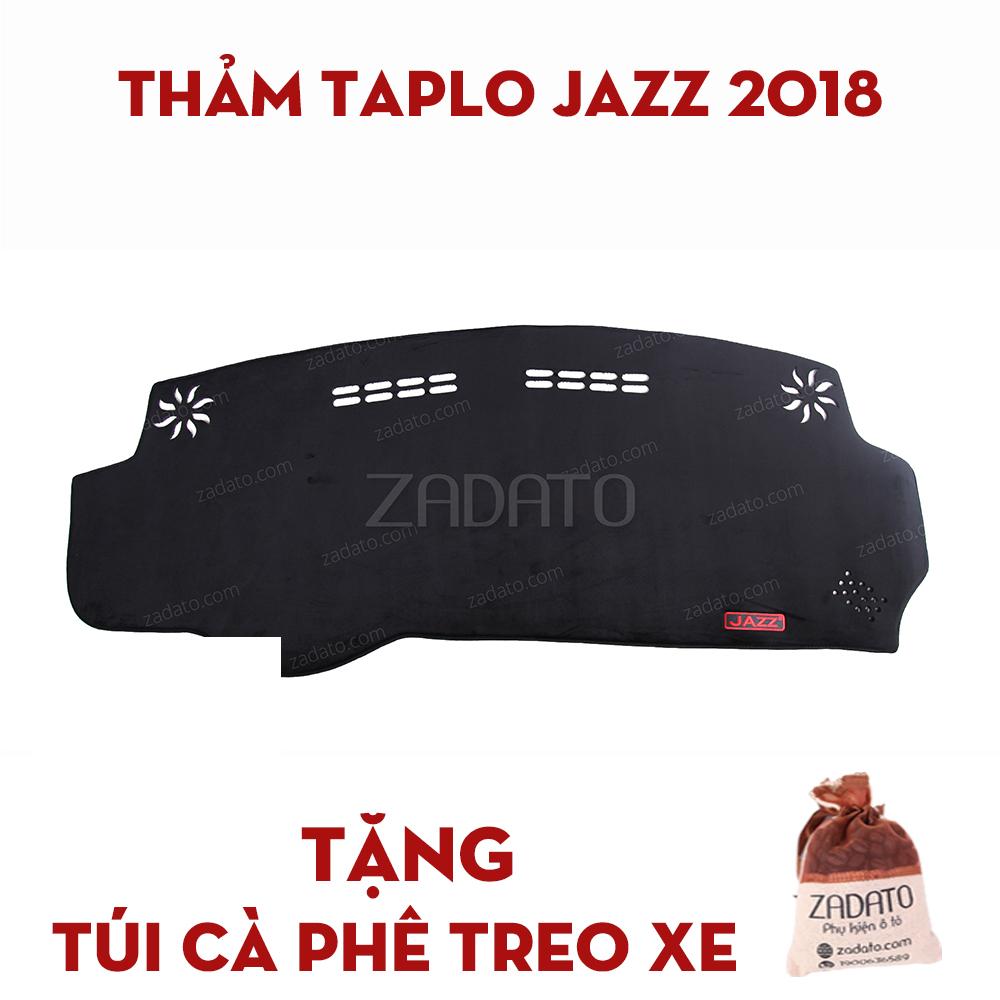 Thảm taplo xe honda jazz 2018 - 2019 | thảm chống nóng taplo lông cừu - tặng: túi cafe treo xe.