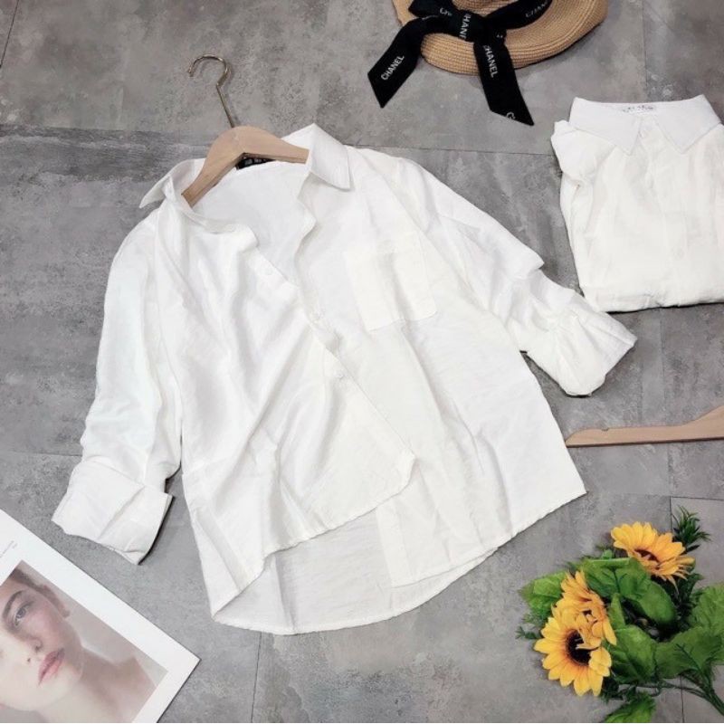 [HCM]Áo sơmi trắng dài tay BIGSIZE 55 ĐẾN 90 KÝ